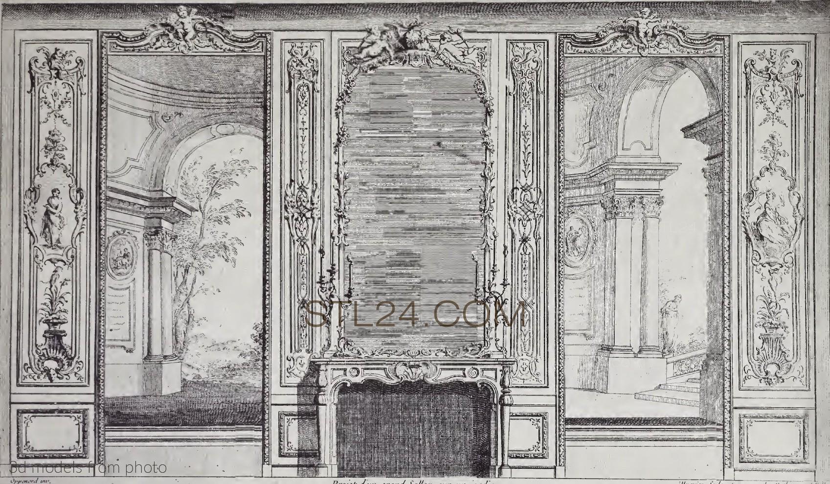 Панели резные (CARVED PANEL_2150 -  | 3D model 3DSMAX / OBJ / STL) 3D модель для ЧПУ станка